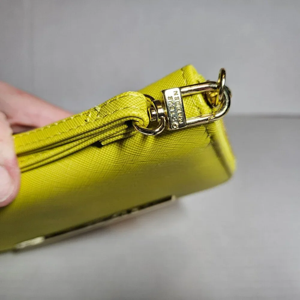 STEVE MADDEN SMOOTH ZIP AROUND WALLET PASTEL YELLOW WRISTLET - Picture 8 of 15